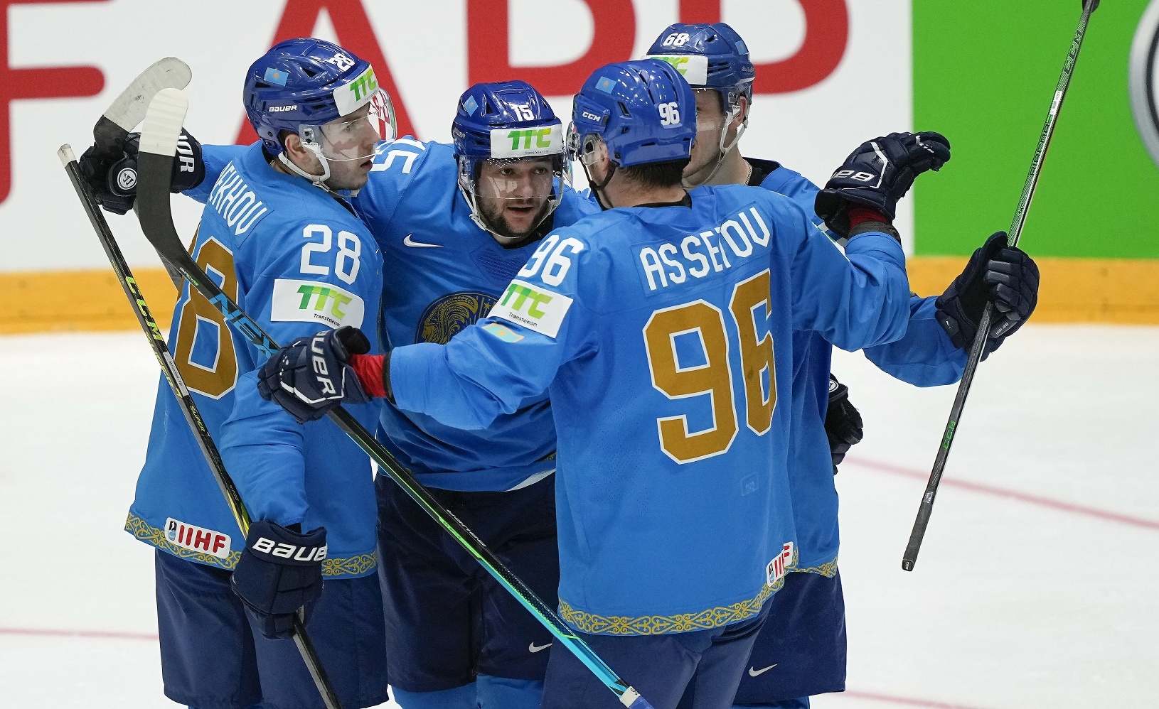 Radosť hokejistov Kazachstanu 