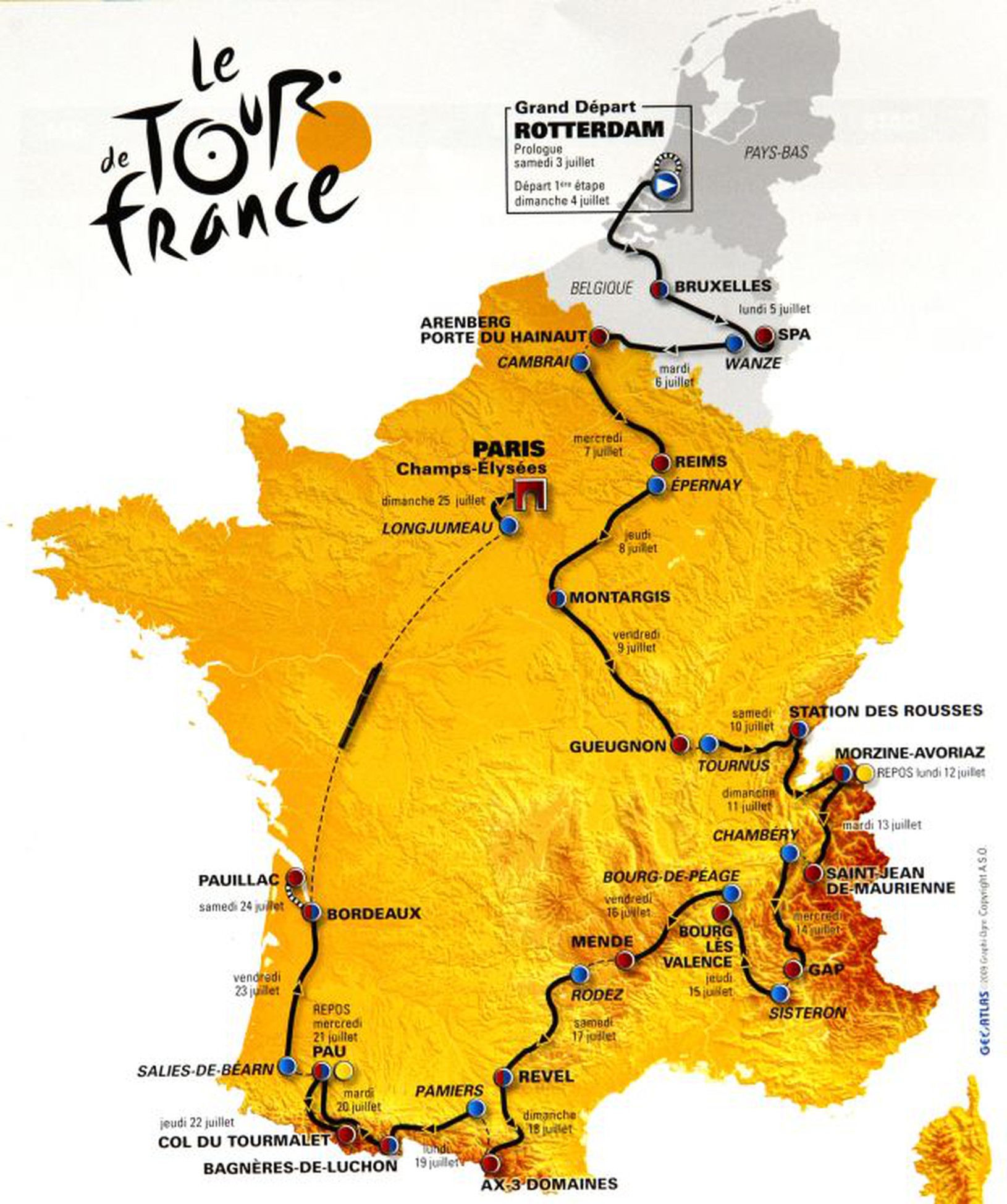 Mapa TdF 2010