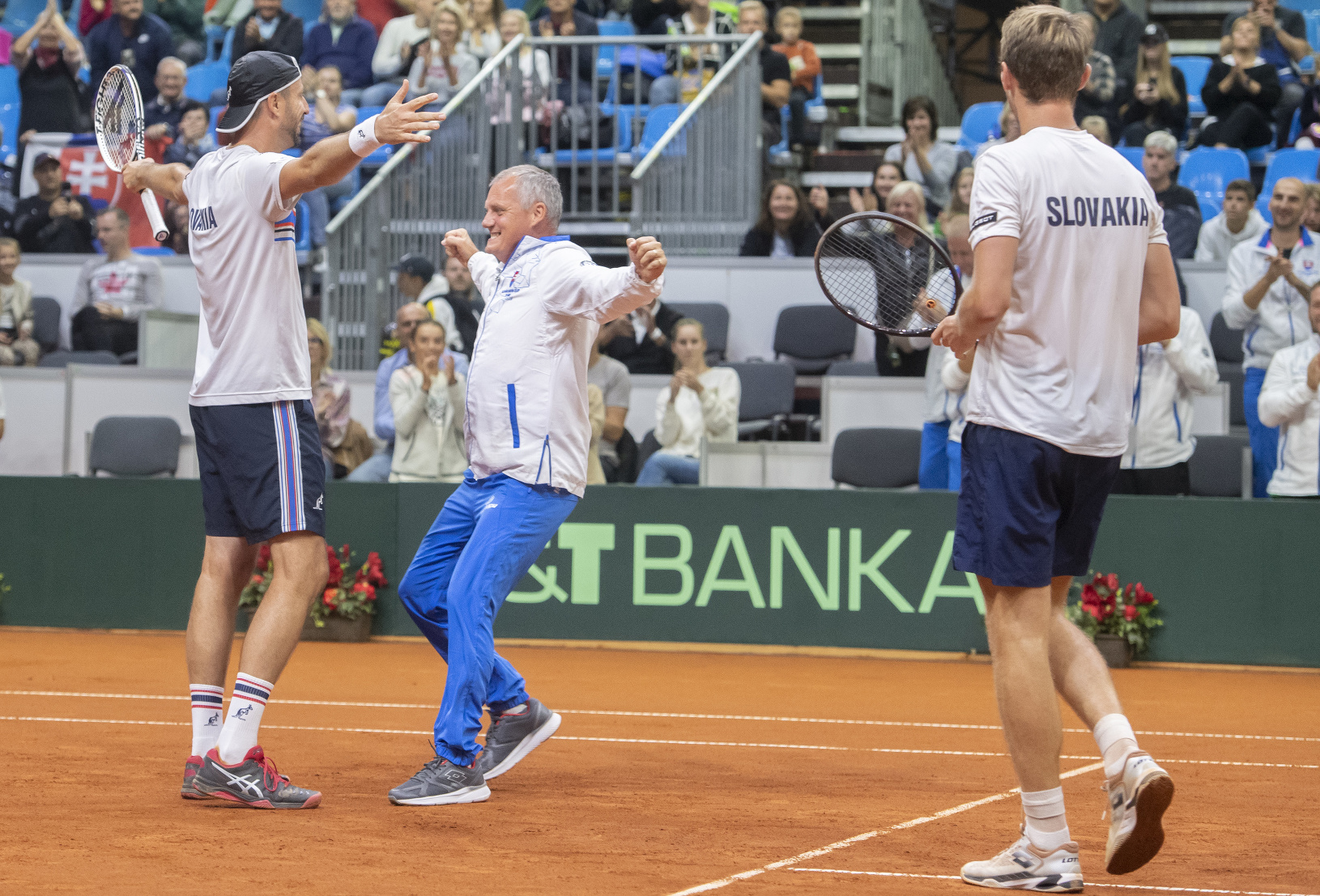 Na snímke slovenskí tenisti