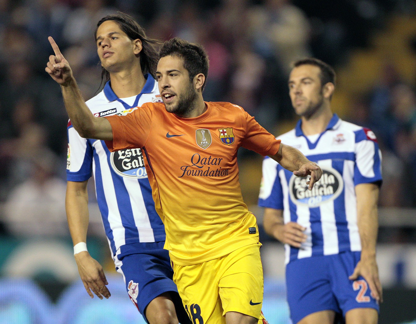 Jordi Alba oslavuje svoj