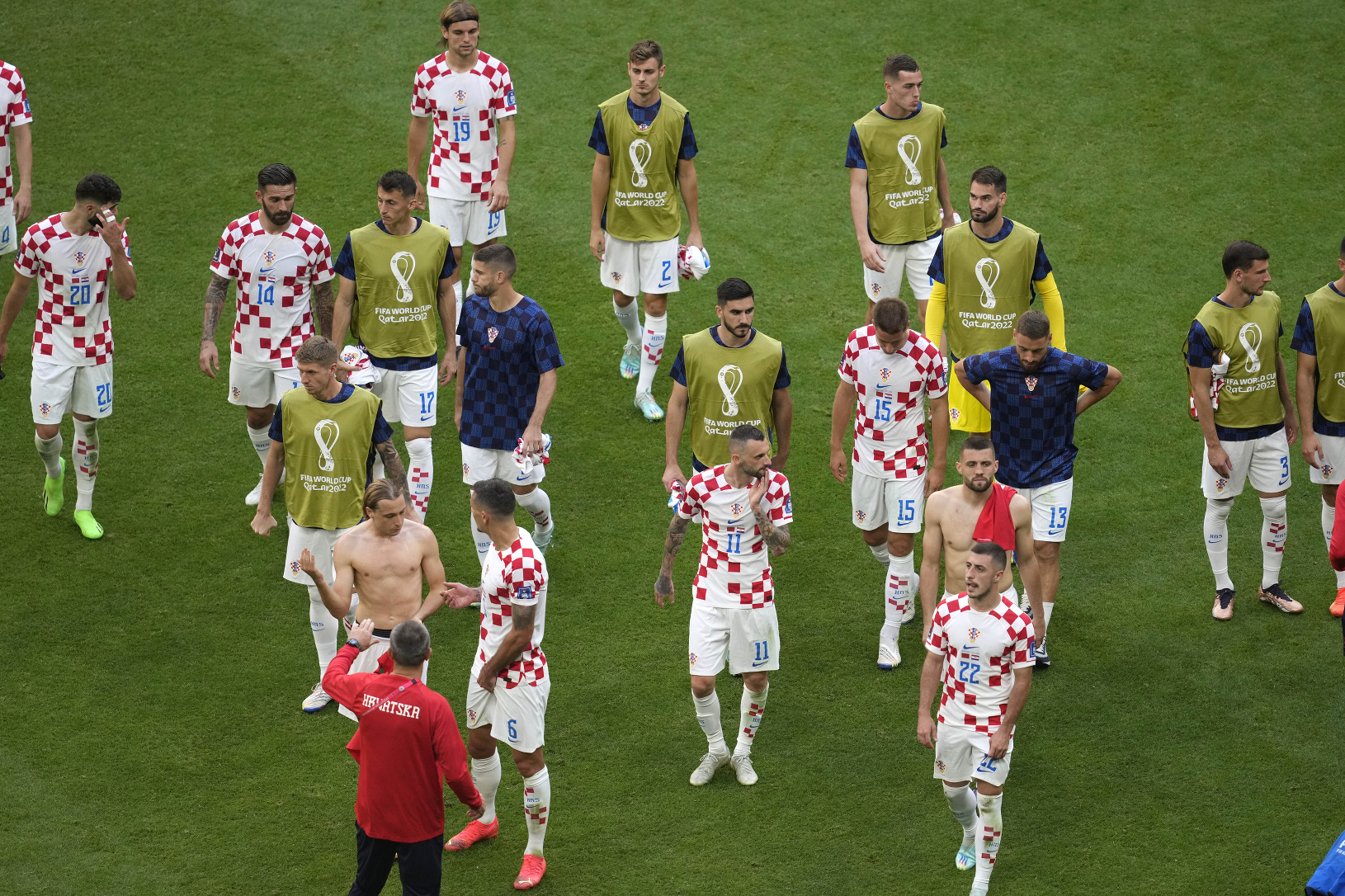 Chorvátski futbalisti po zápase