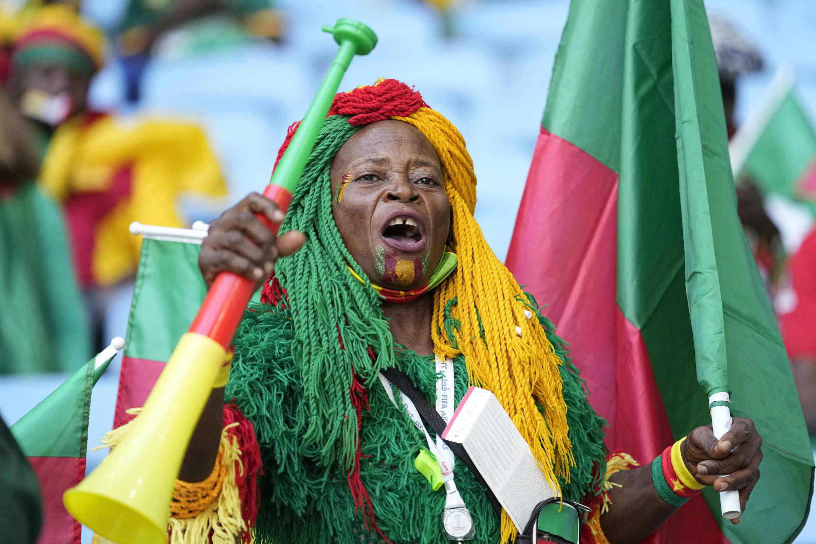 Fanúšikovia Kamerunu pred zápasom