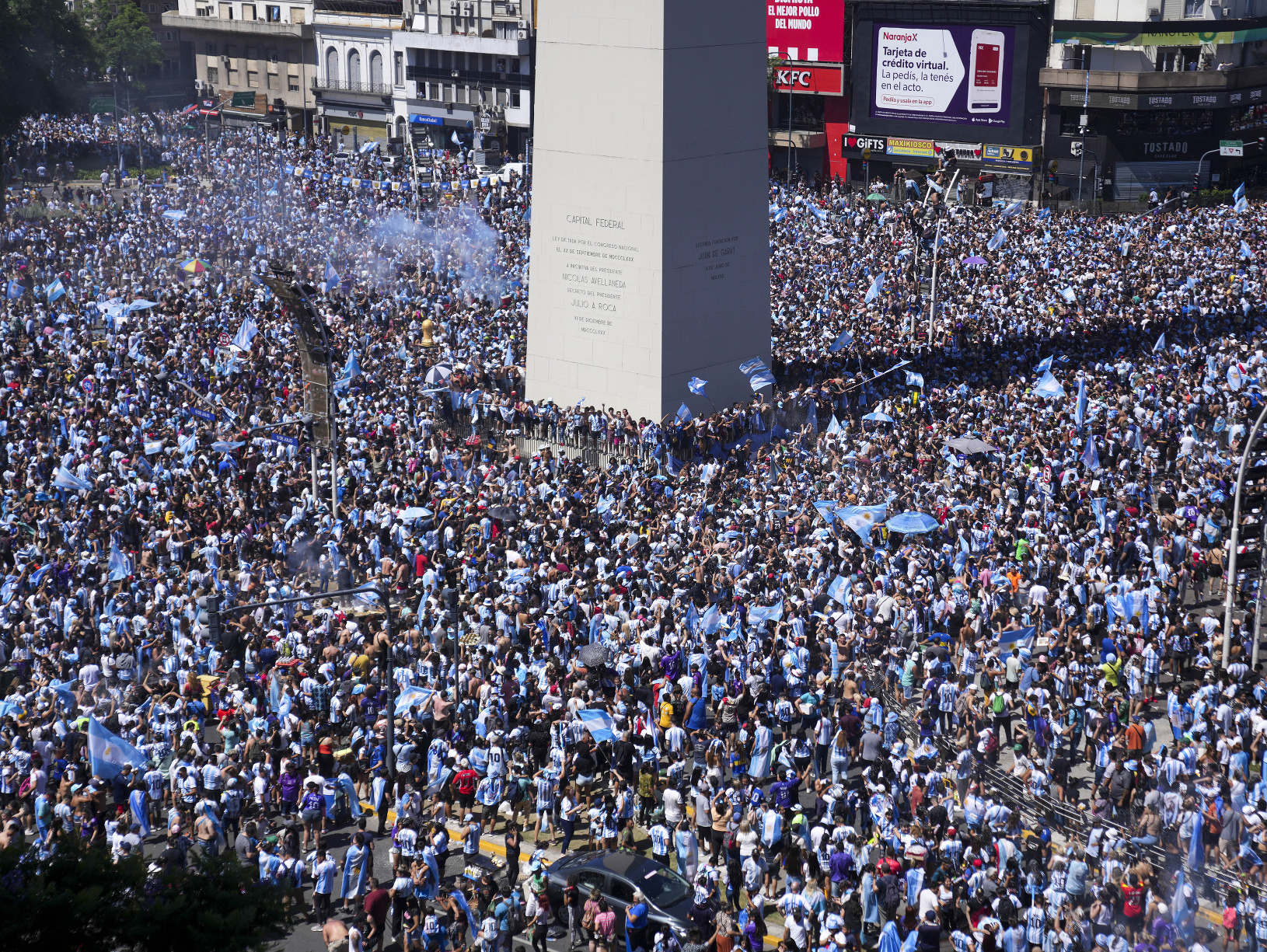 Fanúšikovia Argentíny v uliciach