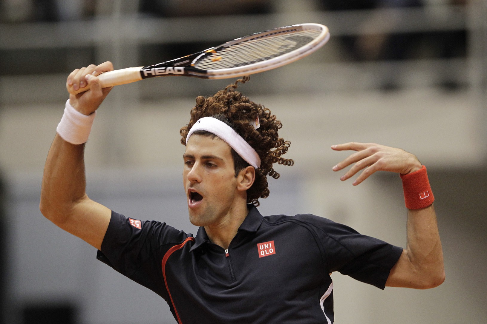 Novak Djokovič počas exhibície