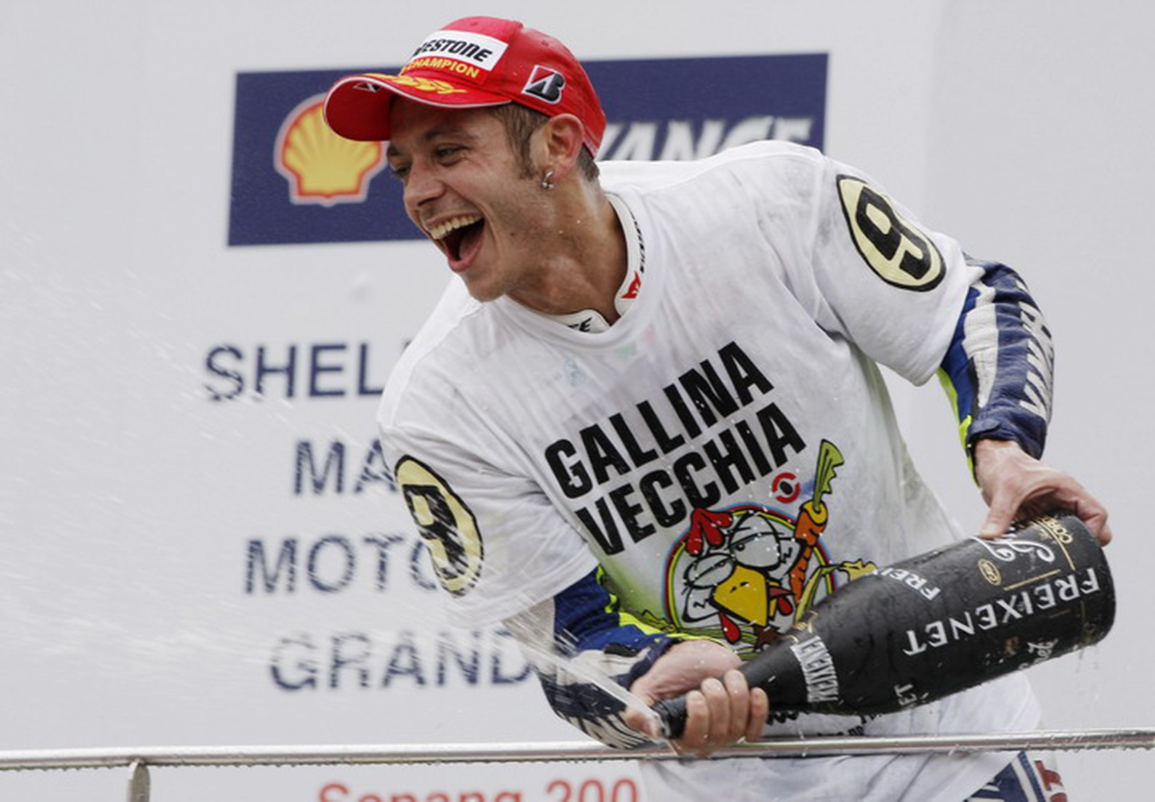 Valentino Rossi v záplave