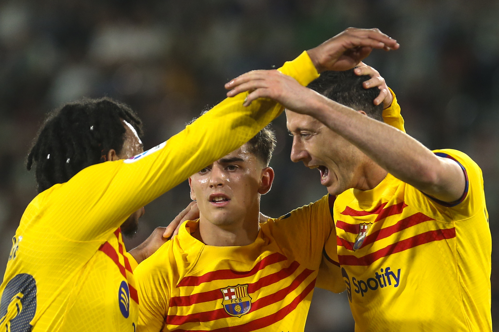 Hráči Barcelony sa radujú