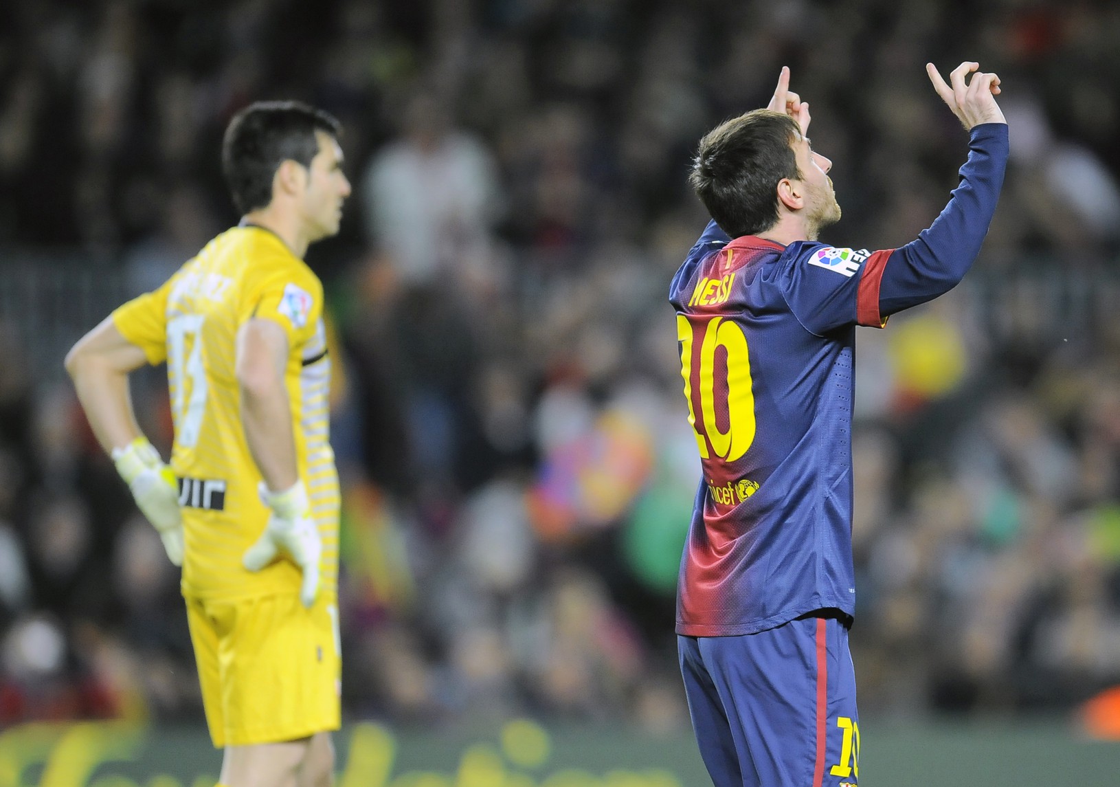 Messi oslavuje po jednom
