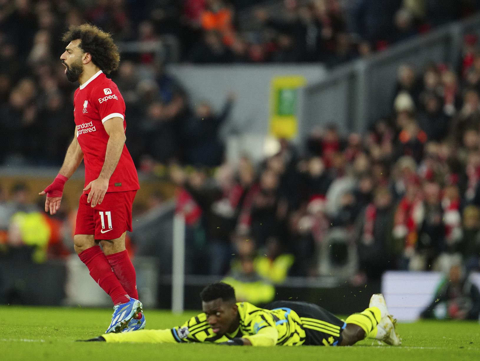 Mohamed Salah a faulovaný
