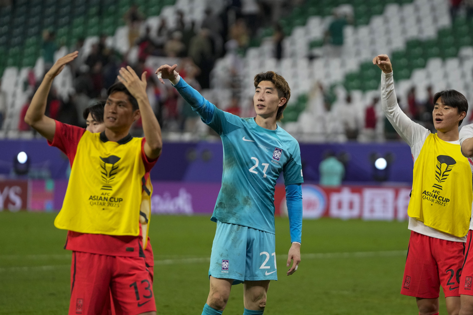 Kórejskí futbalisti sa radujú