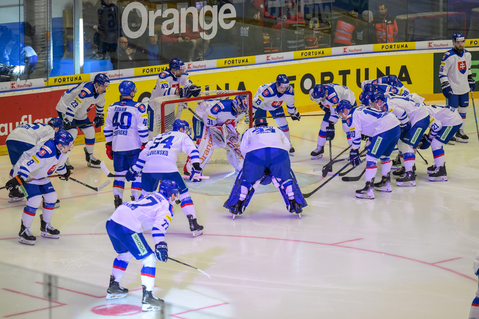 Na snímke slovenskí hokejoví