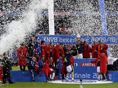 Ajax Amsterdam oslavuje víťazstvo v pohári