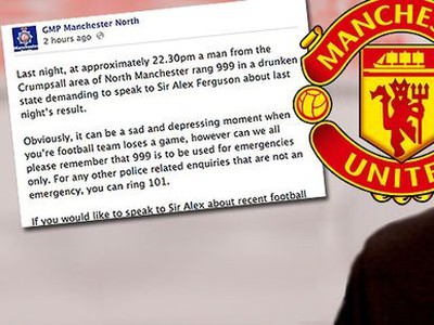 Opitý fanúšik United sa na tiesňovej linke dožadoval Alexa Fergusona