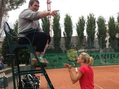Alexander Ovečkin a Maria Kirilenková počas tohtoročného French Open. Fotka pochádza z Ovečkinovho Twitteru