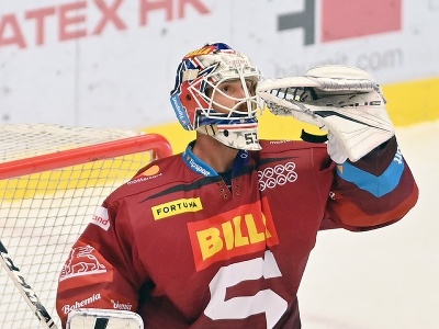 Český hokejový brankár Alexander Salák