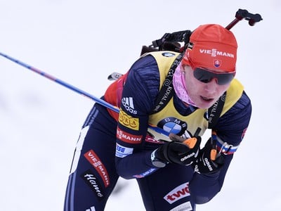 Anastasia Kuzminová počas šprintu žien na 7,5 km v rámci Svetového pohára žien v nemeckom Oberhofe