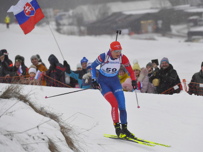 Na snímke slovenská biatlonistka Anastasia Kuzminová v stíhacích pretekoch žien na 10 km na majstrovstvách Európy v biatlone v Osrblí