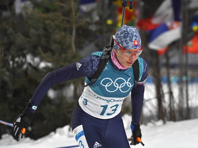 Anastasia Kuzminová na trati šprintu žien na 10 km