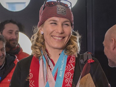 Slovenská biatlonistka Anastasia Kuzminová v Slovenskom dome