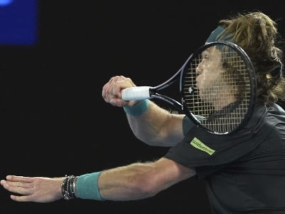 Ruský tenista Andrej Rubľov počas štvrťfinále Australian Open 2024