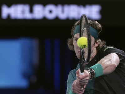 Ruský tenista Andrej Rubľov počas štvrťfinále Australian Open 2024