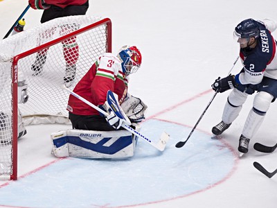 Andrej Sekera pred bránkou
