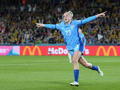 Anglická futbalistka Alessia Russová sa teší z gólu v semifinálovom zápase Austrália - Anglicko na majstrovstvách sveta vo futbale žien