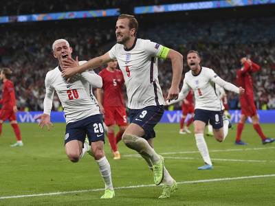Harry Kane oslavuje svoj postupový gól, ktorým poslal Anglicko do finále