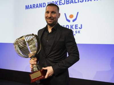Hokejbalista roka Milan Rampáček počas vyhlásenia ankety Hokejbalista roka 2022 v Bratislave