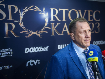 Bývalý slovenský zápasník Jozef Lohyňa počas brífingu pred slávnostným vyhlásením výsledkov ankety Športovec roka 2023