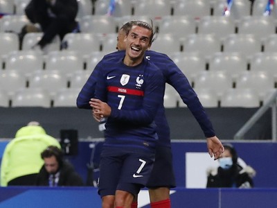 Antoine Griezmann počas zápasu Francúzska