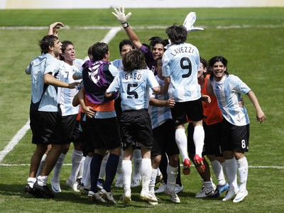 Víťazná radosť Argentíny na OH 2008