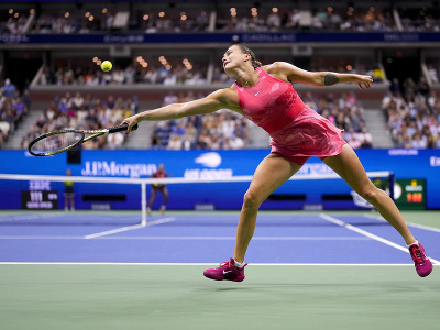 Aryna Sabalenková behom finále US Open 2023