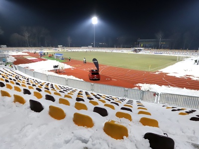 Pohľad na štadión počas zápasu 19. kola futbalovej Fortuna ligy MFK Dukla Banská Bystrica - AS Trenčín v Banskej Bystrici