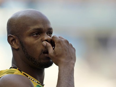 Asafa Powell v cieľi