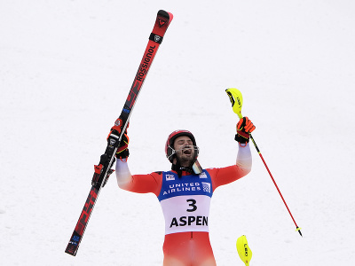 Loic Meillard počas slalomu