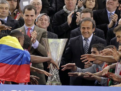 Hráči Atlética Madrid sa tešia z víťazstva v Európskej Lige