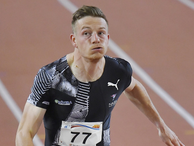 Ján Volko v pretekoch na 60 metrov počas 21. ročníka Atletického mítingu Elán v Bratislave