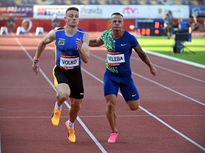 Ján Volko a Jan Veleba počas pretekov v behu na 100m v rámci P-T-S