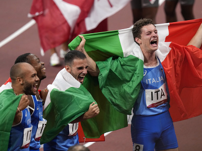 Talianski šprintéri získali na OH 2020 v Tokiu historické zlato v štafete na 4x100 m. 