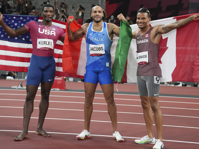 Fred Kerley, Lamont Marcell Jacobs a Andre de Grasse
