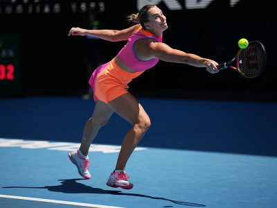 Aryna Sabalenková počas 2. kola dvojhry na grandslamovom turnaji Australian Open