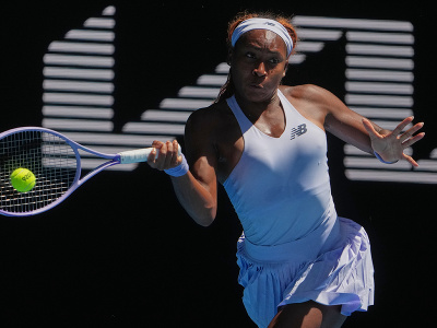 Cori Gauuffová počas 2. kola dvojhry na grandslamovom turnaji Australian Open