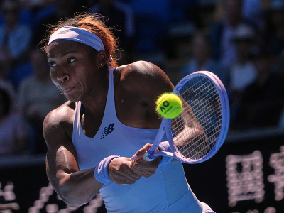 Cori Gauuffová počas 2. kola dvojhry na grandslamovom turnaji Australian Open