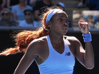 Cori Gauuffová počas 2. kola dvojhry na grandslamovom turnaji Australian Open