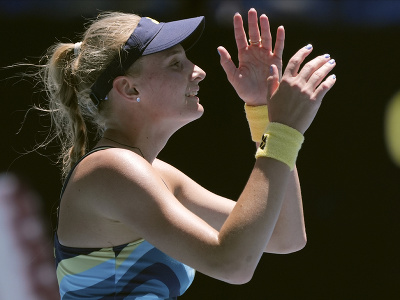 Ukrajinská tenistka Dajana Jastremská oslavuje postup do semifinále Australian Open