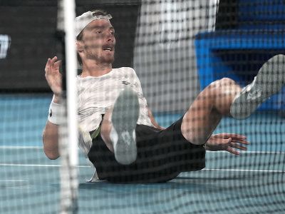 Lukáš Klein v zápase 2. kola na Australian Open