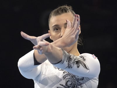 Slovenská gymnastka Barbora Mokošová