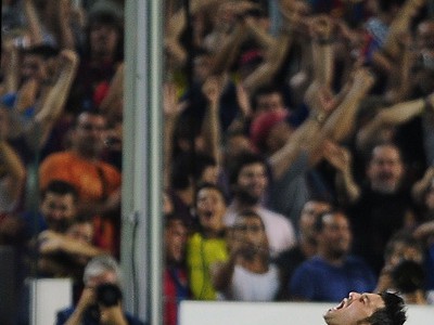 David Villa sa teší z gólu
