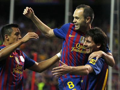 Lionel Messi a Andres Iniesta