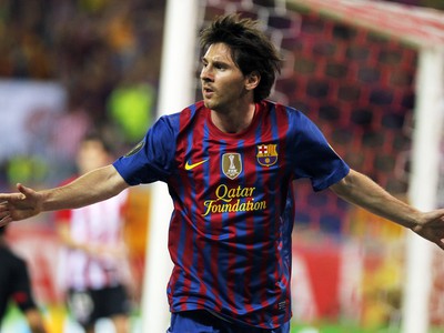 Lionel Messi po góle vo finále Copa Del Rey